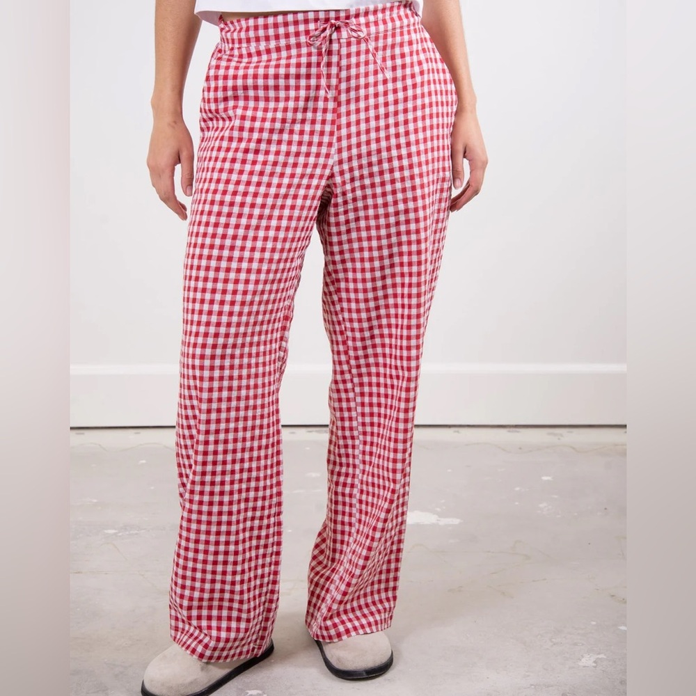 Sonderhaus Perfect Pants in Red and White Gingham in XS - Picture 3 of 12